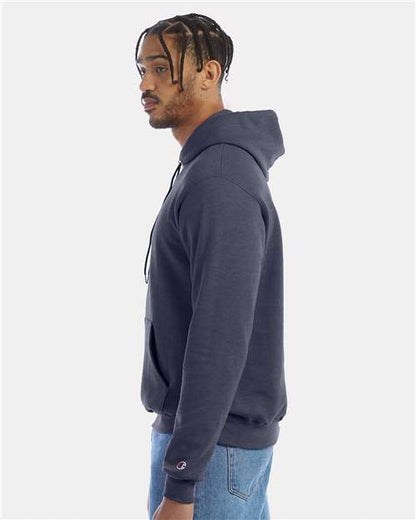 Champion S700 Unisex Powerblend® Hooded Sweatshirt - Navy Heather - OnModelSide