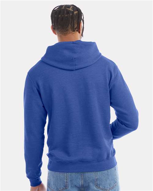 Champion S700 Unisex Powerblend® Hooded Sweatshirt - Royal Blue Heather - OnModelBack