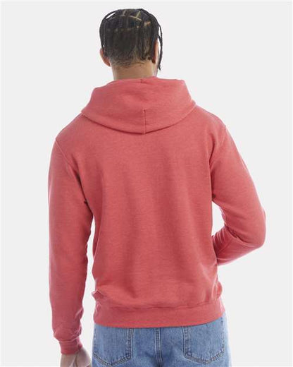 Champion S700 Unisex Powerblend® Hooded Sweatshirt - Scarlet Heather - OnModelBack