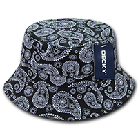 DECKY Relaxed Paisley Bucket Hat – Snug-Fitting Cotton Cap