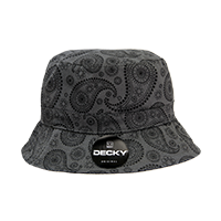DECKY Relaxed Paisley Bucket Hat – Snug-Fitting Cotton Cap