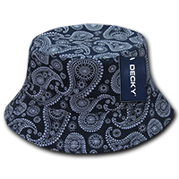 DECKY Relaxed Paisley Bucket Hat – Snug-Fitting Cotton Cap