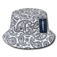 DECKY Relaxed Paisley Bucket Hat – Snug-Fitting Cotton Cap