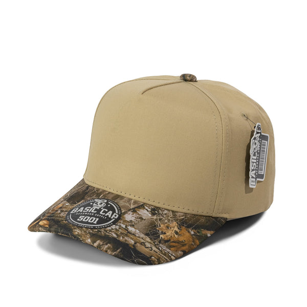 BASIC CAP Plain Curve 5Panel Hunting Camo Hat 5001H2 - KHAKI/H.CAMO