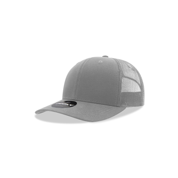 Decky-5019-Youth 6 Panel Mid Profile Structured Cotton Trucker - Grey