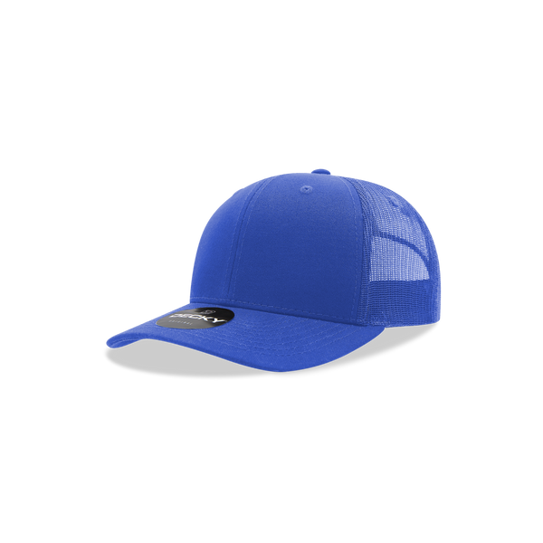 Decky-5019-Youth 6 Panel Mid Profile Structured Cotton Trucker - Royal