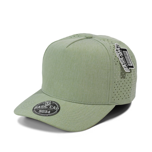 BASIC CAP Plain 5Panel New Cotton Laser Hole Curve Hat 5034 - Cool Mint