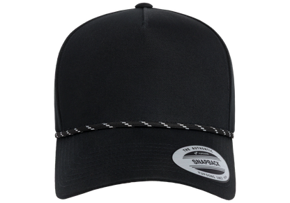 Flexfit House YP Classics Retro Cotton Blend 5-Panel Snapback Cap with Braided Rope