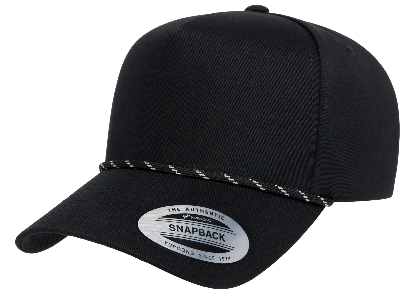 Flexfit House YP Classics Retro Cotton Blend 5-Panel Snapback Cap with Braided Rope
