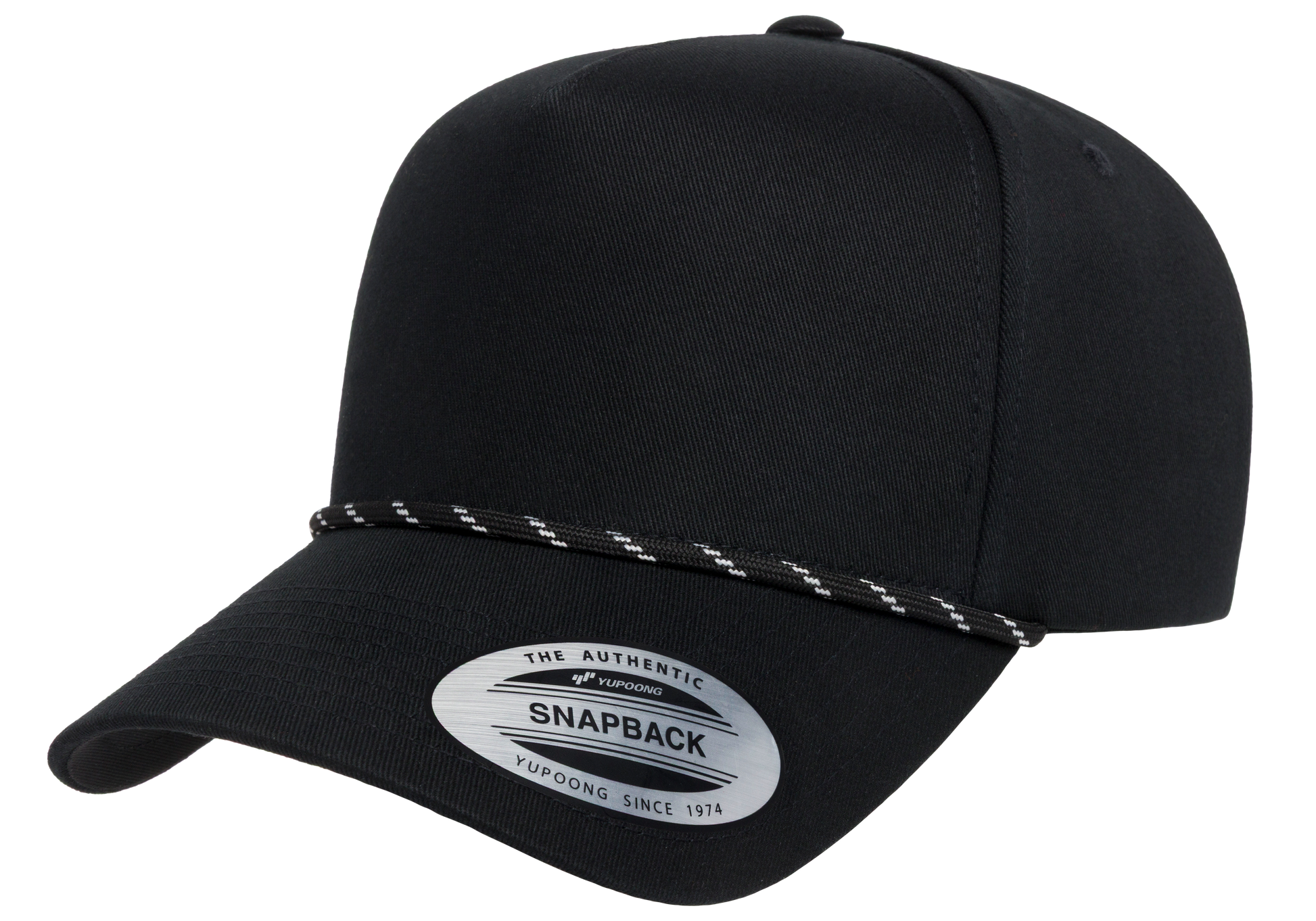 Flexfit House YP Classics Retro Cotton Blend 5-Panel Snapback Cap with Braided Rope