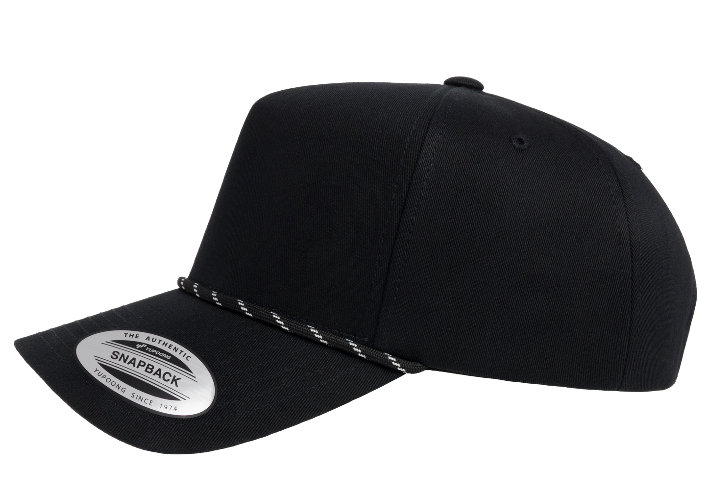 Flexfit House YP Classics Retro Cotton Blend 5-Panel Snapback Cap with Braided Rope