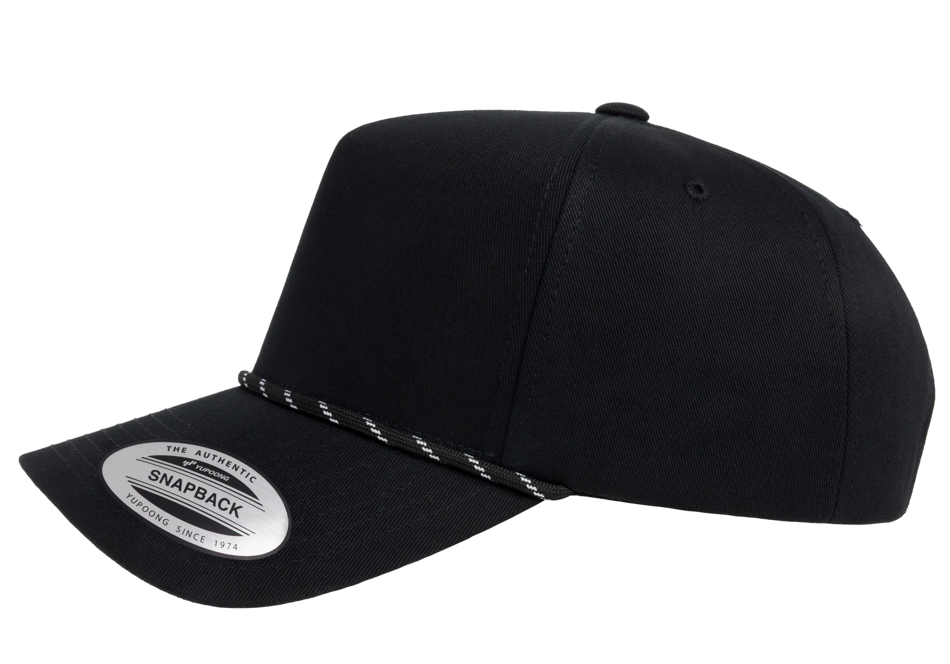 Flexfit House YP Classics Retro Cotton Blend 5-Panel Snapback Cap with Braided Rope