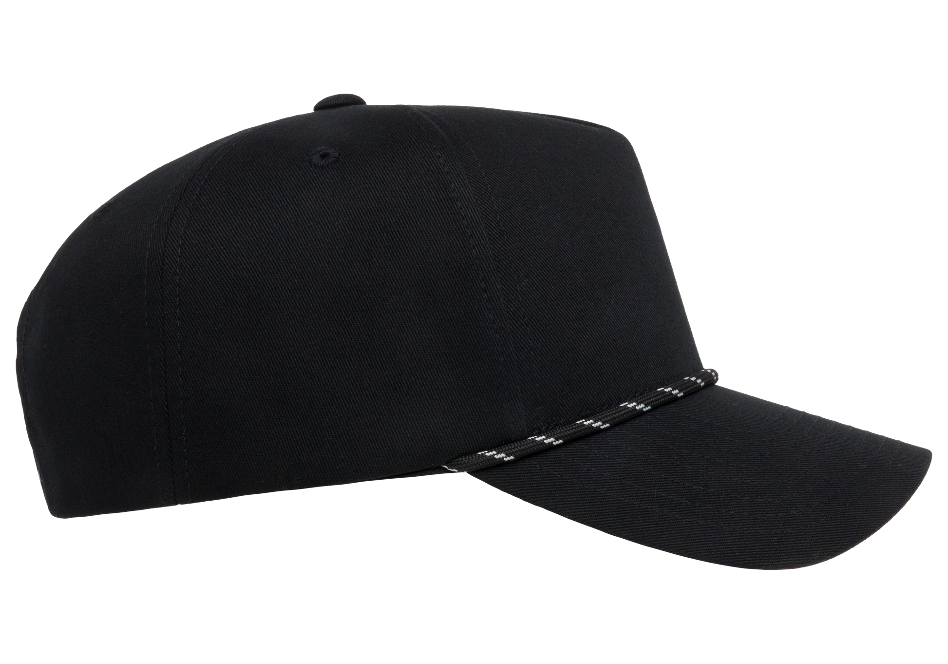 Flexfit House YP Classics Retro Cotton Blend 5-Panel Snapback Cap with Braided Rope