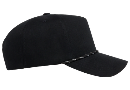 Flexfit House YP Classics Retro Cotton Blend 5-Panel Snapback Cap with Braided Rope