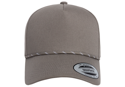 Flexfit House YP Classics Retro Cotton Blend 5-Panel Snapback Cap with Braided Rope