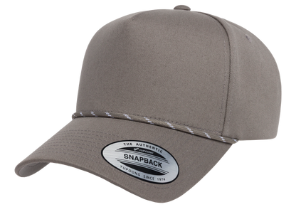 Flexfit House YP Classics Retro Cotton Blend 5-Panel Snapback Cap with Braided Rope