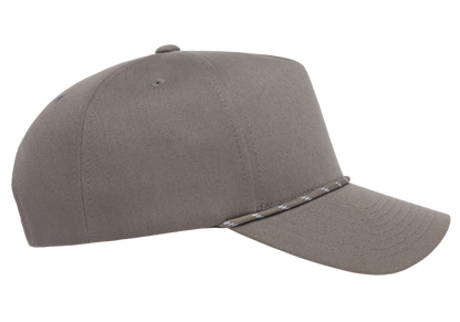 Flexfit House YP Classics Retro Cotton Blend 5-Panel Snapback Cap with Braided Rope