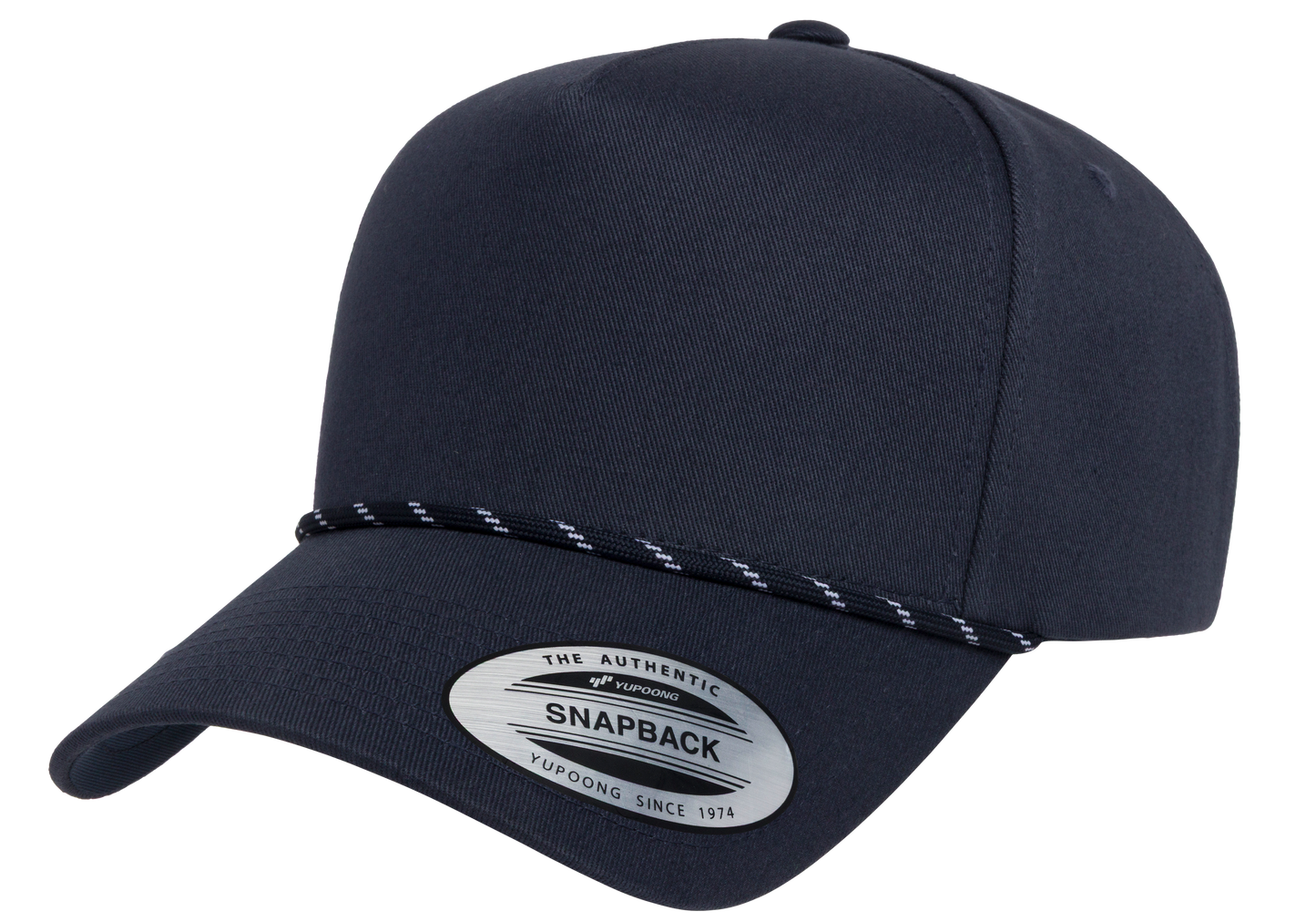 Flexfit House YP Classics Retro Cotton Blend 5-Panel Snapback Cap with Braided Rope