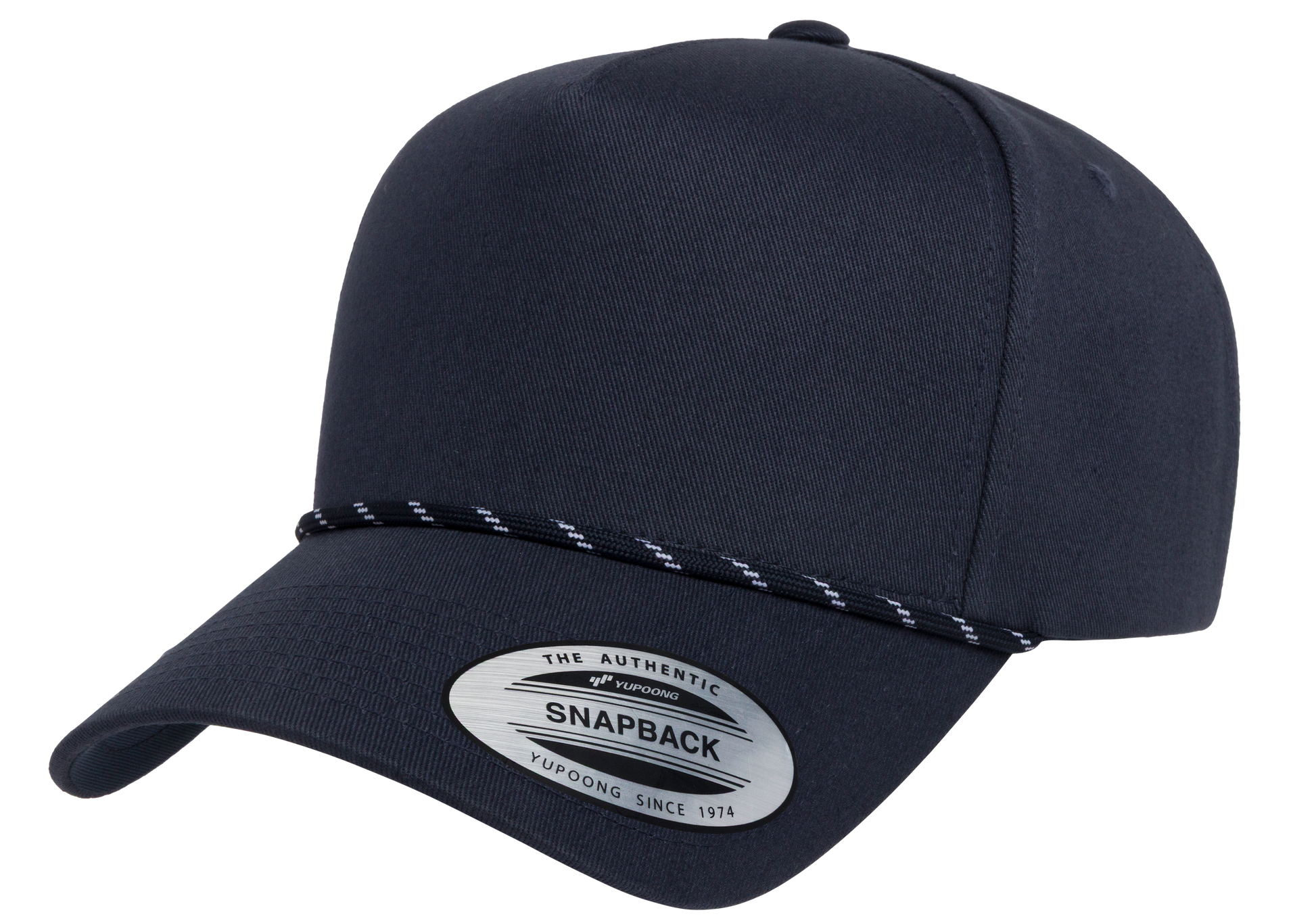 Flexfit House YP Classics Retro Cotton Blend 5-Panel Snapback Cap with Braided Rope