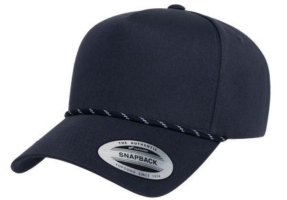 Flexfit House YP Classics Retro Cotton Blend 5-Panel Snapback Cap with Braided Rope