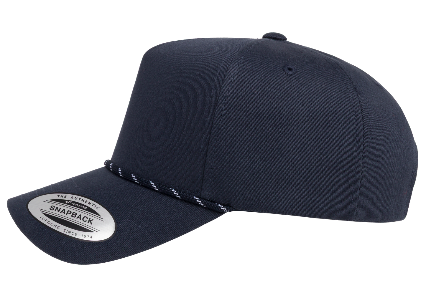 Flexfit House YP Classics Retro Cotton Blend 5-Panel Snapback Cap with Braided Rope
