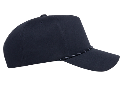 Flexfit House YP Classics Retro Cotton Blend 5-Panel Snapback Cap with Braided Rope