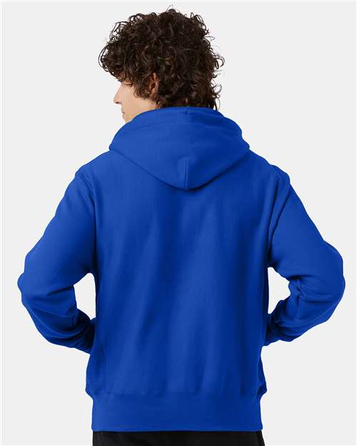 Champion S101 Unisex Reverse Weave® Hooded Sweatshirt - Athletic Royal - OnModelBack