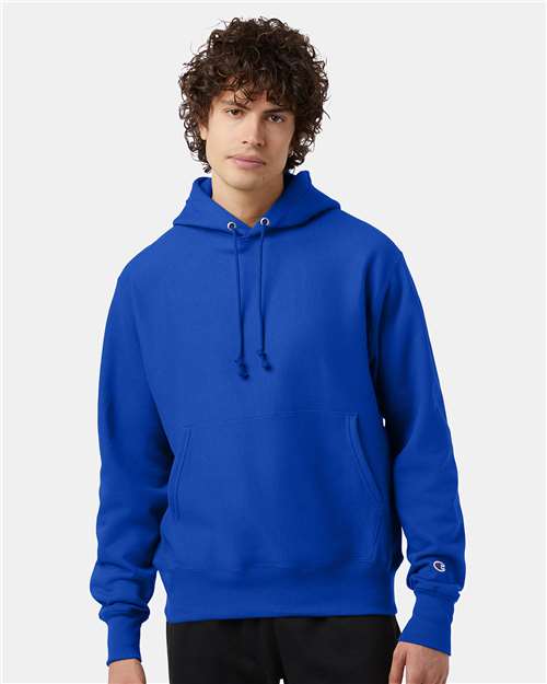 Champion S101 Unisex Reverse Weave® Hooded Sweatshirt - Athletic Royal - OnModelFront