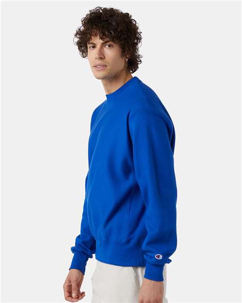 Champion S149 Unisex Reverse Weave® Crewneck Sweatshirt - Athletic Royal - OnModelSide
