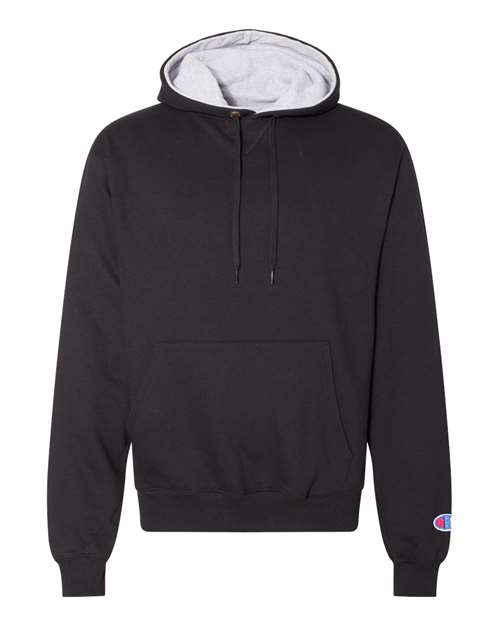Champion S171 Unisex Cotton Max Hooded Sweatshirt - Black - Front