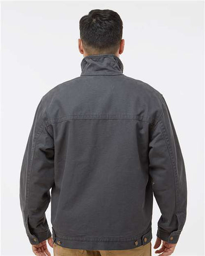 DRI DUCK 5028T Men's Tall Maverick Boulder Cloth™ Jacket with Blanket Lining - Charcoal - OnModelBack