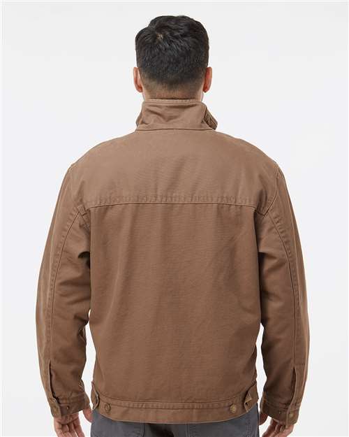 DRI DUCK 5028T Men's Tall Maverick Boulder Cloth™ Jacket with Blanket Lining - Field Khaki - OnModelBack