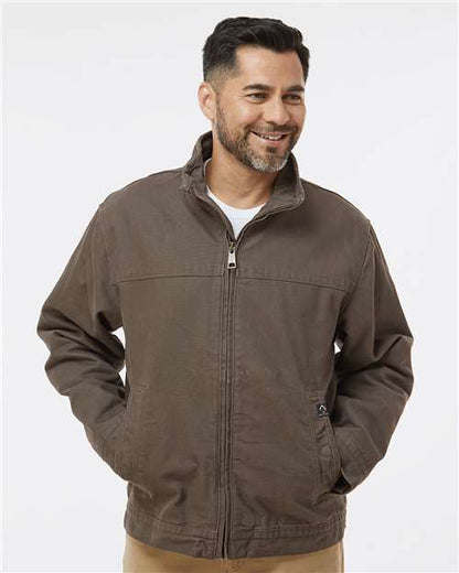 DRI DUCK 5028T Men's Tall Maverick Boulder Cloth™ Jacket with Blanket Lining - Tobacco - OnModelFront