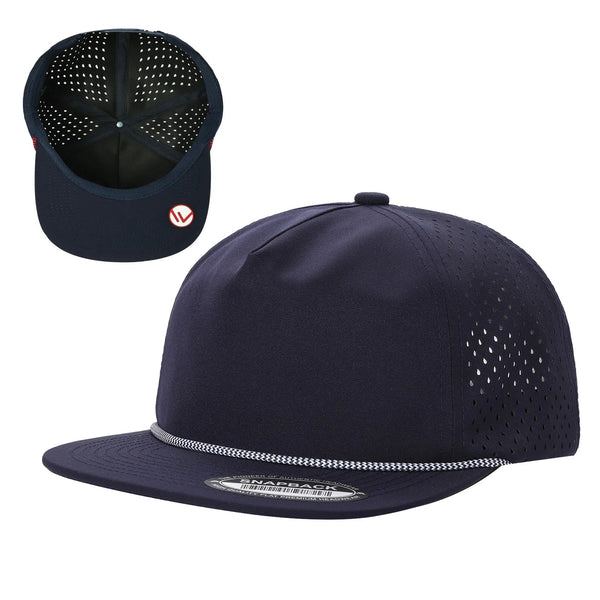 5WPR-5PANEL WATER PROOF HAT WITH ROPE - NAVY