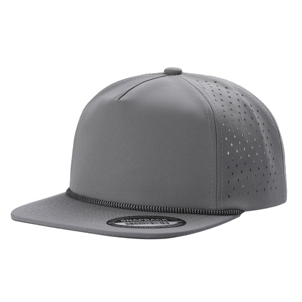 5WPR-5PANEL WATER PROOF HAT WITH ROPE - L.GREY