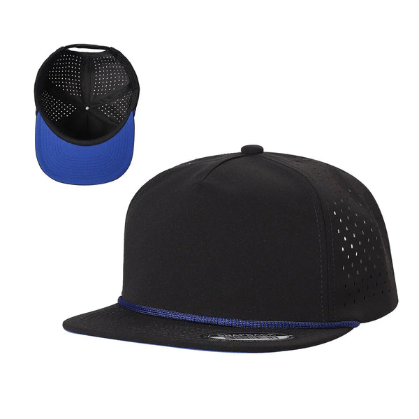 5WPR-5PANEL WATER PROOF HAT WITH ROPE - BLK/ROY02