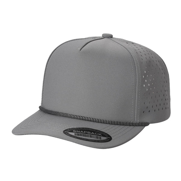 5TCP 5-Panel Waterproof Rope Cap – Durable Outdoor Snapback - L.GREY