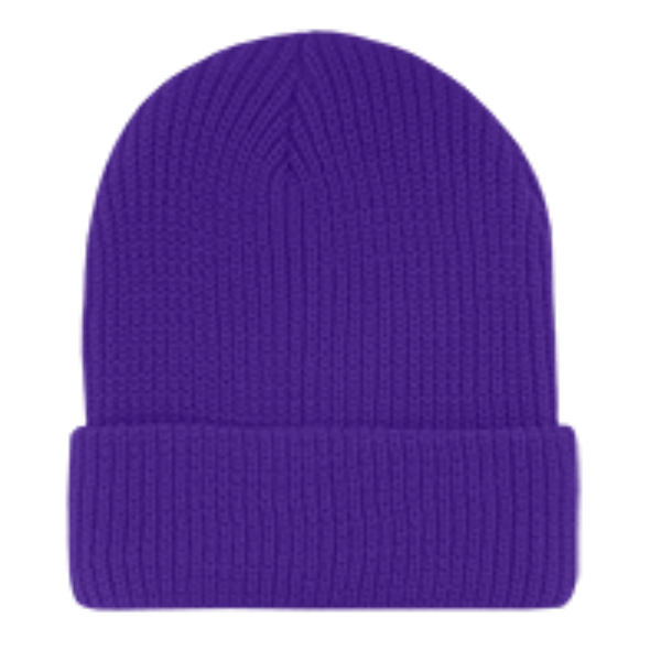 Decky GI Watch Cap – Cuffed Knit Beanie Hat | 600 - Purple