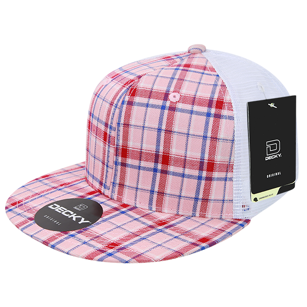 Decky-6015-6 Panel High Profile Structured Plaid Trucker