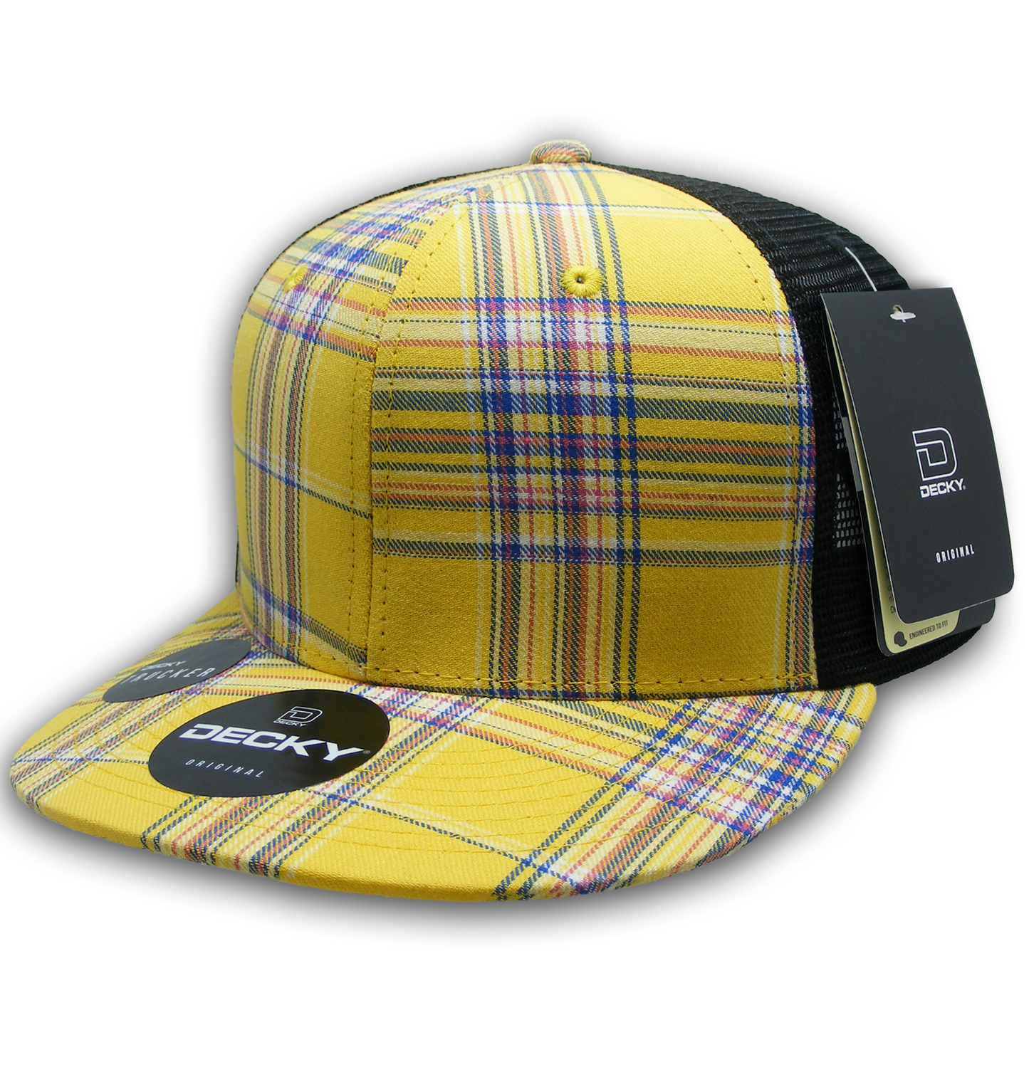 Decky-6016-6 Panel High Profile Structured Plaid Trucker