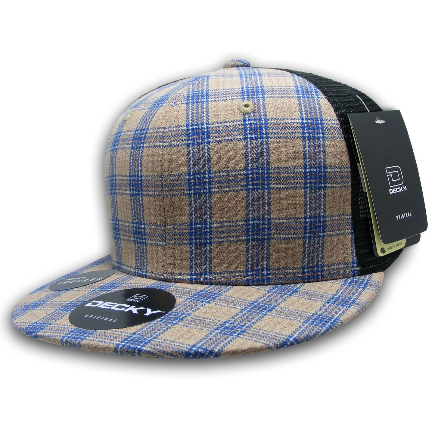 Decky-6016-6 Panel High Profile Structured Plaid Trucker