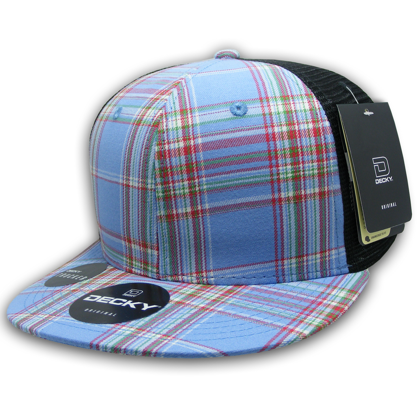 Decky-6016-6 Panel High Profile Structured Plaid Trucker