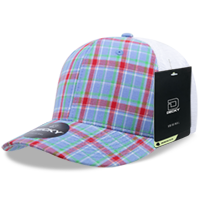 Decky 6 Panel Mid Profile Structured Plaid Trucker Hat – Adjustable Cap | 6017