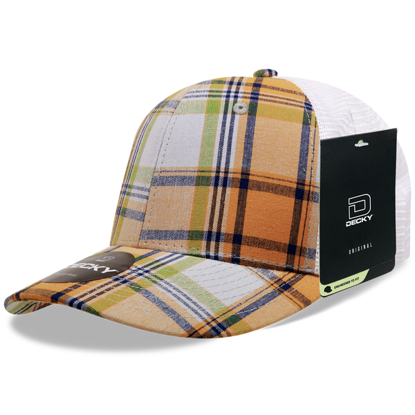 Decky-204-Low Crown Mesh Baseball Cap - Burnt Orange/Black