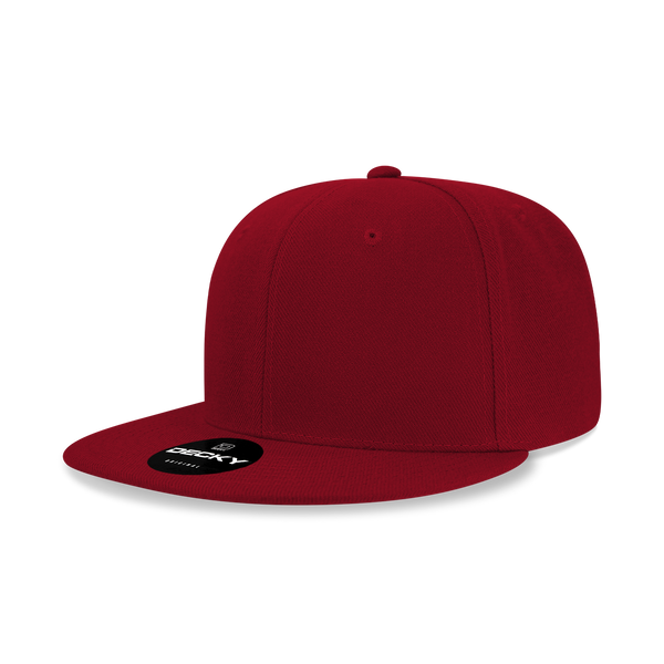 Decky-6020-6 Panel High Profile Structured Acrylic/Polyester Snapback - Cardinal