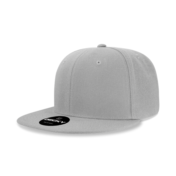 Decky-6020-6 Panel High Profile Structured Acrylic/Polyester Snapback - Grey