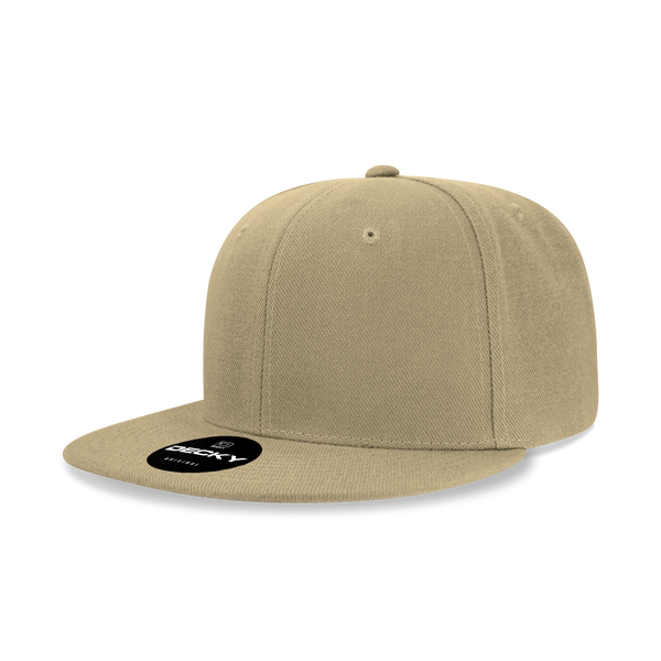 Decky-6020-6 Panel High Profile Structured Acrylic/Polyester Snapback - Khaki