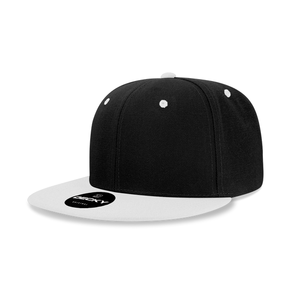 Decky-6020-6 Panel High Profile Structured Acrylic/Polyester Snapback - Black/White