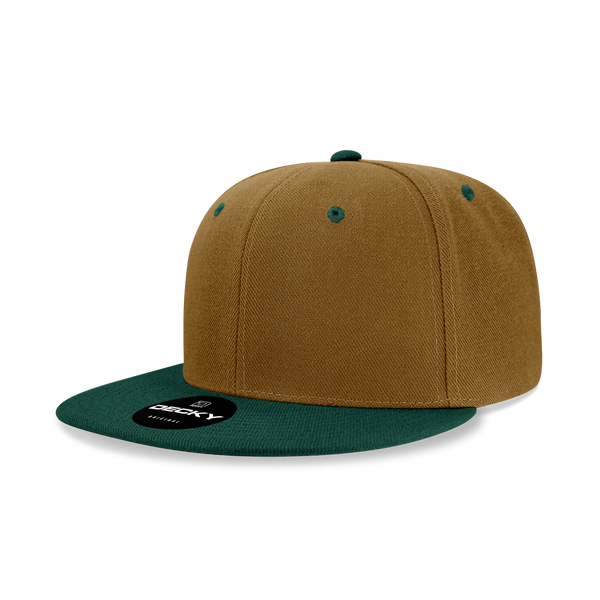 Decky-6020-6 Panel High Profile Structured Acrylic/Polyester Snapback - Coyote/Forest