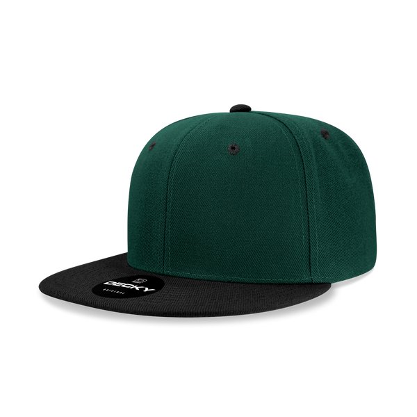 Decky-6020-6 Panel High Profile Structured Acrylic/Polyester Snapback - Forest/Black